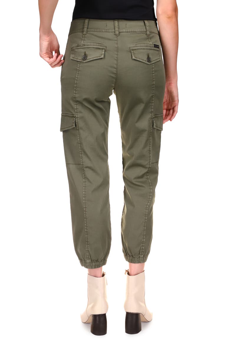 Rebel Crop Stretch Cotton Cargo Pants, Alternate, color, HIKER GREEN
