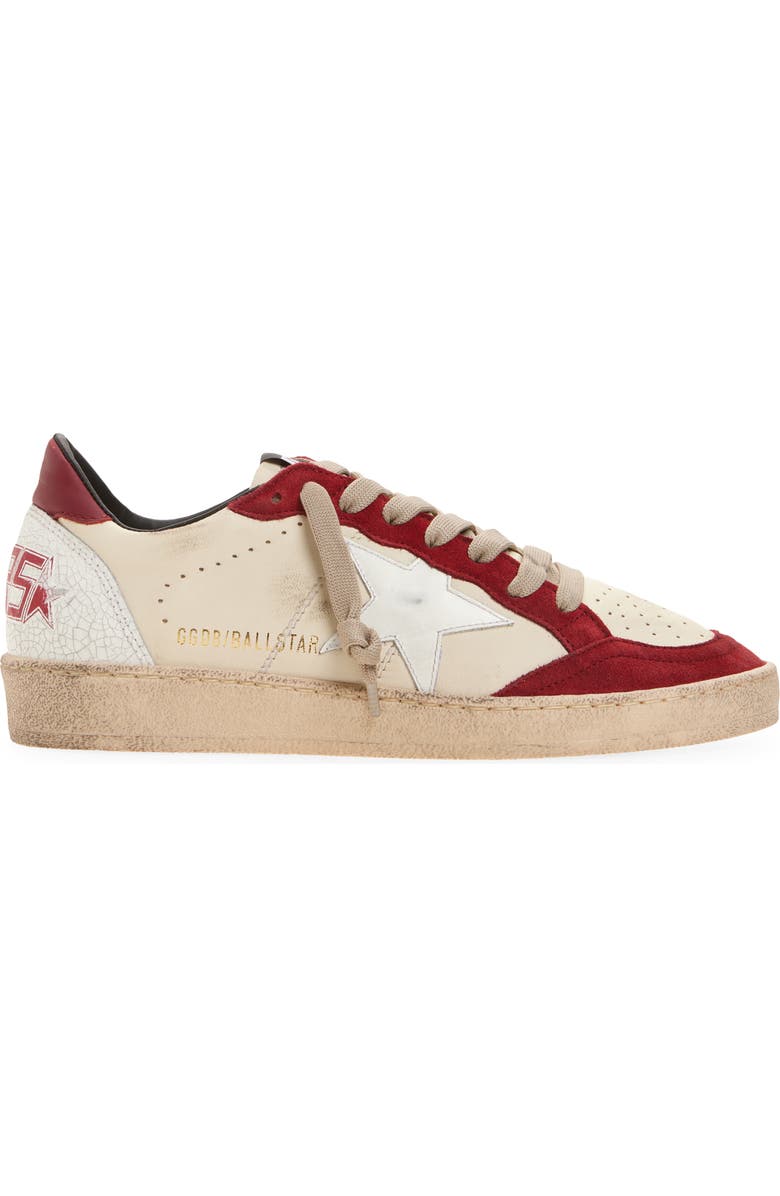 Golden Goose Ball Star Sneaker, Alternate, color, White Beige/Red/White