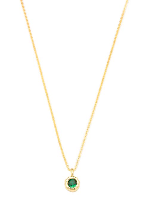Classicharms Skyler Molten Solitaire Cubic Zirconia Pendant Necklace In Gold