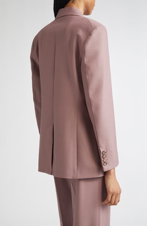 Victoria Beckham Womens Mauve Single-breasted Notch-lapel Wool-blend Blazer In Pink
