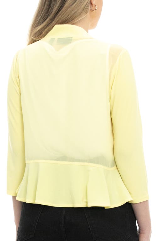 Nina Leonard Chiffon Ruffle Bolero In Lemon Zest