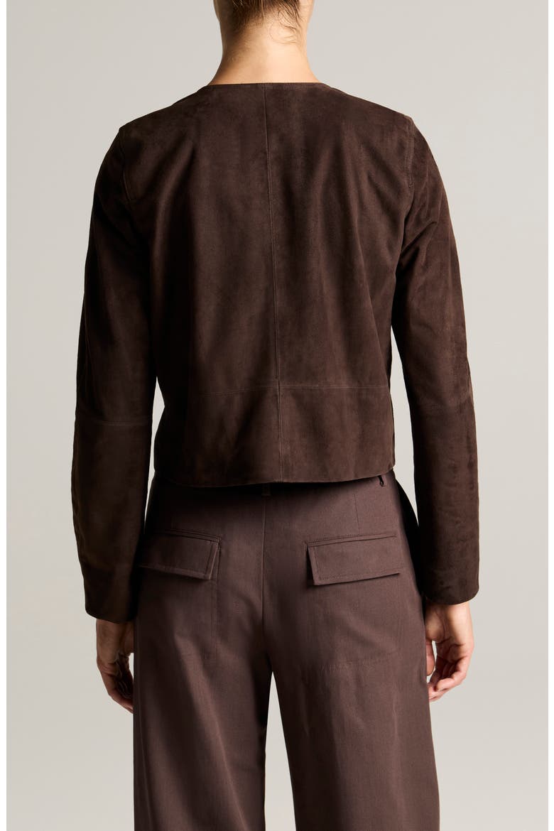 Crop Suede Jacket, Alternate, color, IRON