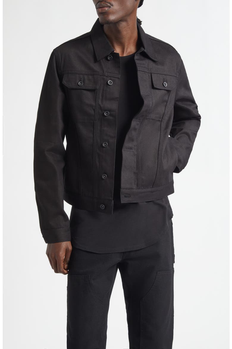 Jacob Taped Type 3 Trucker Jacket, Main, color, BLACK/BLACK
