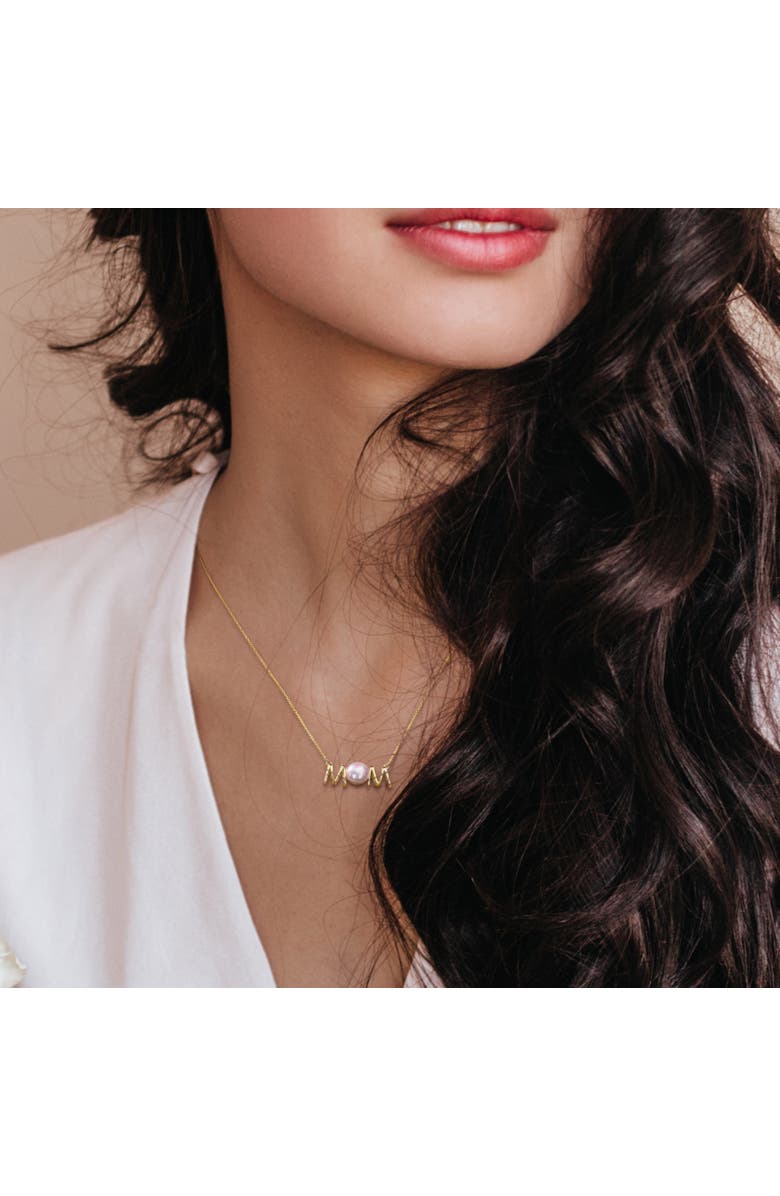 Julianna B. Cultured Pearl "LOVE/MOM" Necklace 10k, Alternate, color, Mom