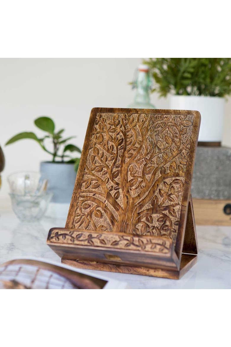 Aranyani Tree of Life Book Holder Tablet Stand, Alternate, color, Brown