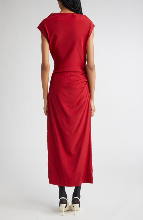 Proenza Schouler Draped Cowl-neck Midi Day Dress In Red