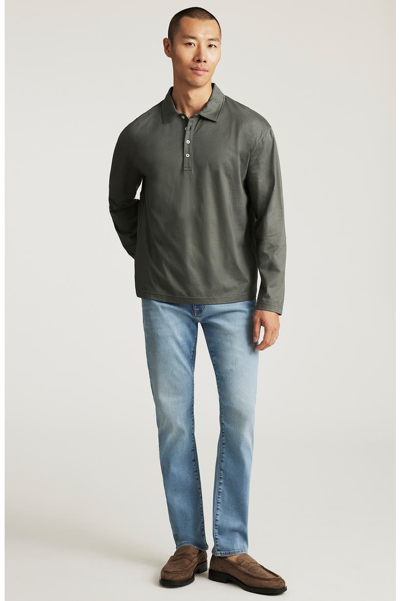 Long Sleeve Jersey Polo, Alternate, color, URBAN CHIC