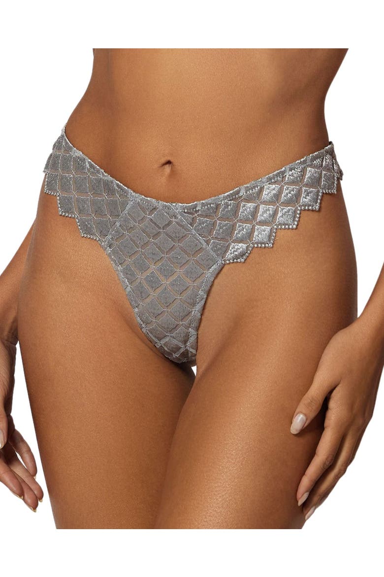 Lamine Embroidery Thong, Main, color, Sterling