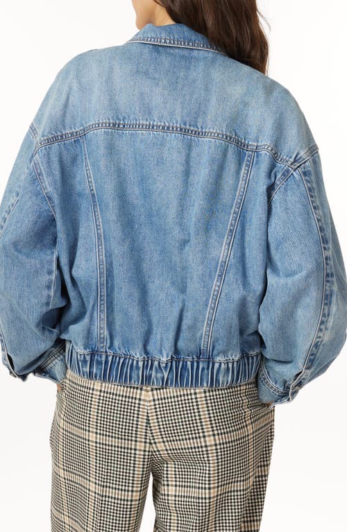 Scotch & Soda Oversized Crop Denim Jacket In Blue