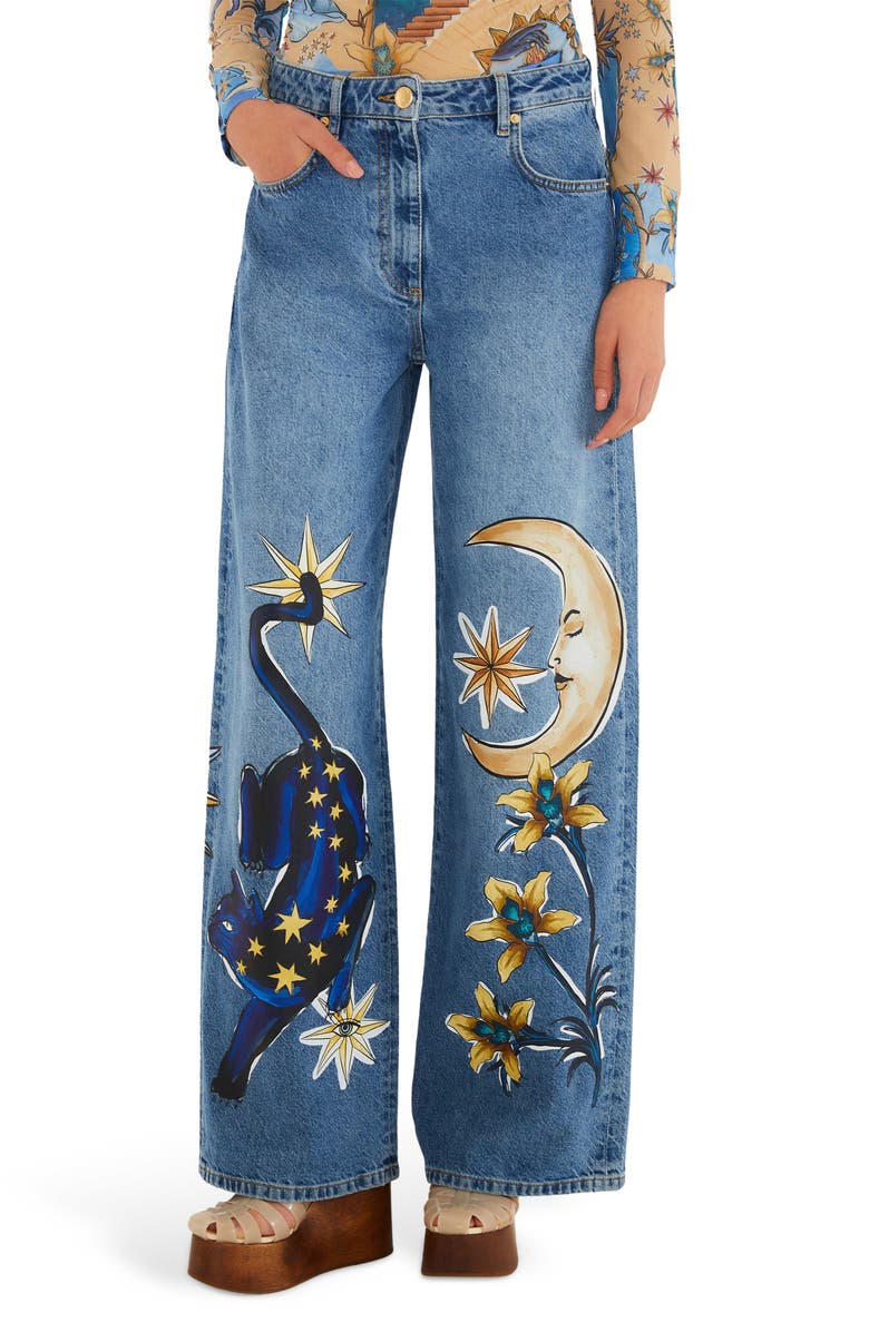 FARM Rio Mistical Wide Leg Jeans, Main, color, Denim