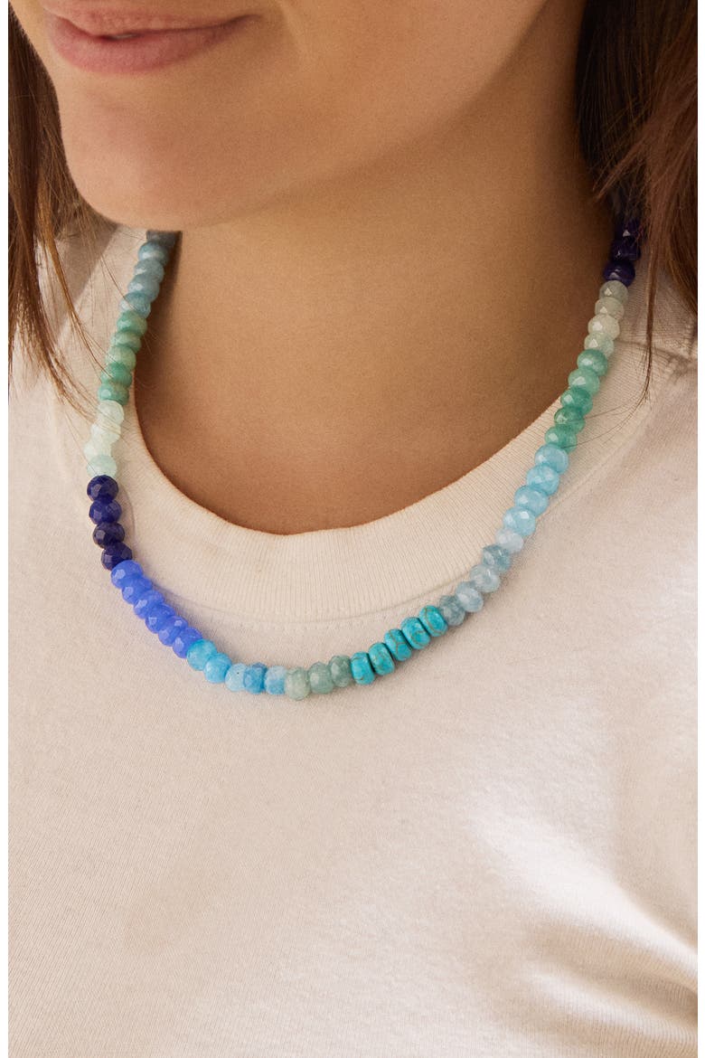 Semiprecious Beaded Necklace, Alternate, color, COOL MULTI