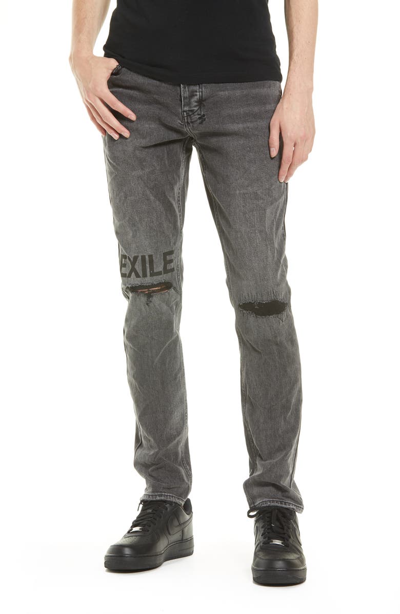 Ksubi Chitch Exile Trashed Men's Ripped Slim Fit Jeans, Main, color,