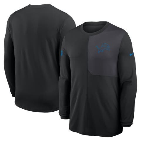 Men's Nike Black Detroit Lions Sideline Coach UV Performance Long Sleeve T-Shirt