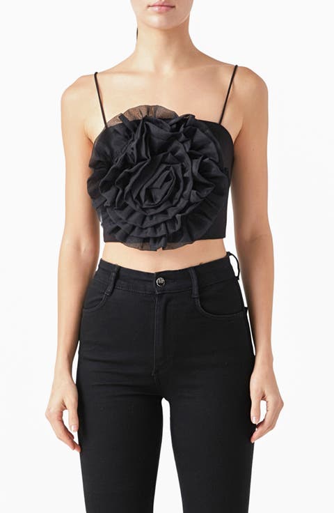 Organza Flower Crop Top