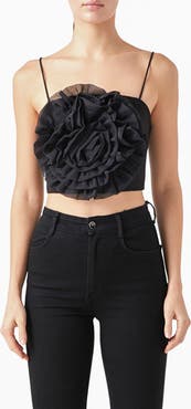 Endless Rose Organza Flower Crop Top