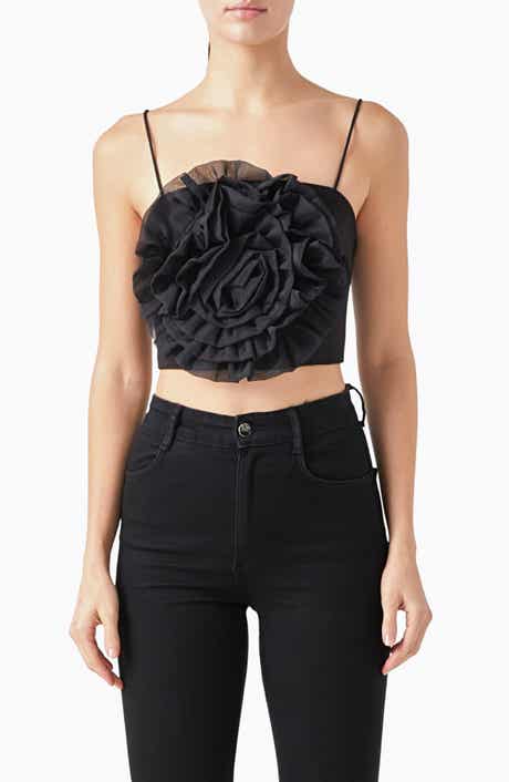 Endless Rose Organza Flower Crop Top