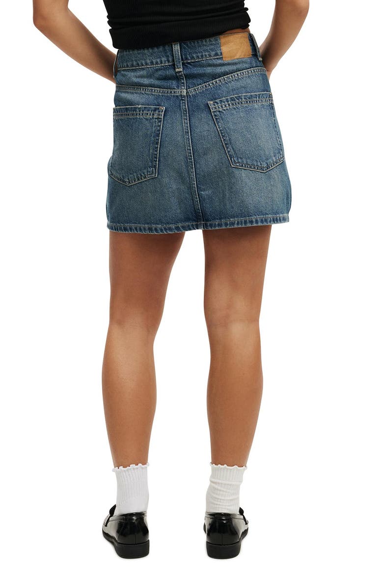 Cotton On Women's Original Denim Mini Skirt, Alternate, color, Blue Dusk