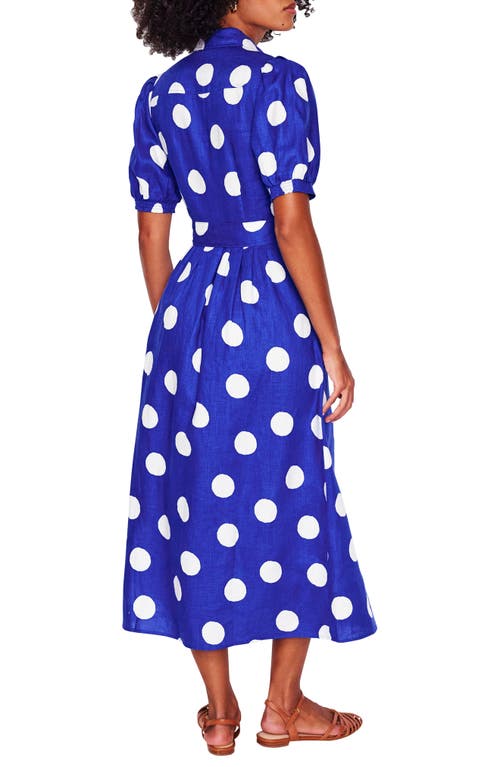 BODEN BODEN ALEXA POLKA DOT LINEN SHIRTDRESS