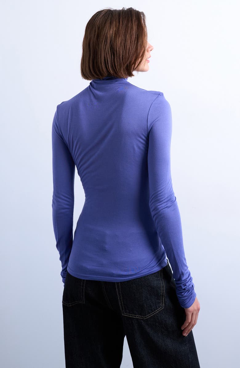 Topshop Funnel Neck Long Sleeve Top, Alternate, color, Purple