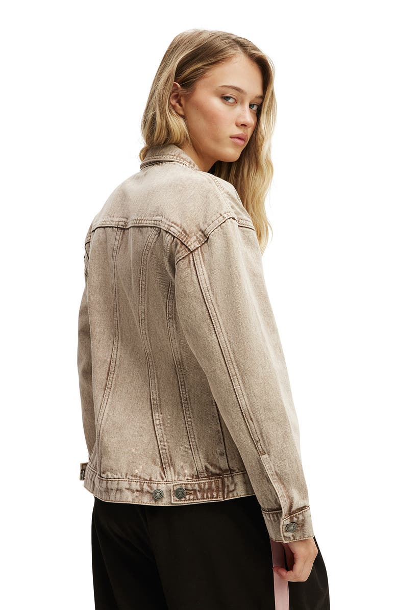 Cotton On Women's Alva Cinched Denim Jacket, Alternate, color, Brown Stonewash