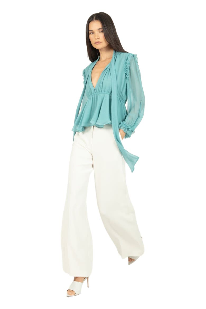 Camila Blouse, Alternate, color, CYAN GREEN