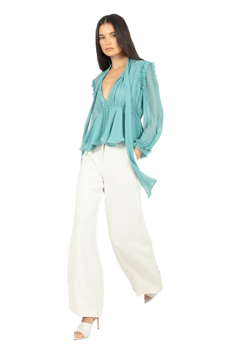 SECRET MISSION Camila Blouse, Alternate, color, Cyan Green