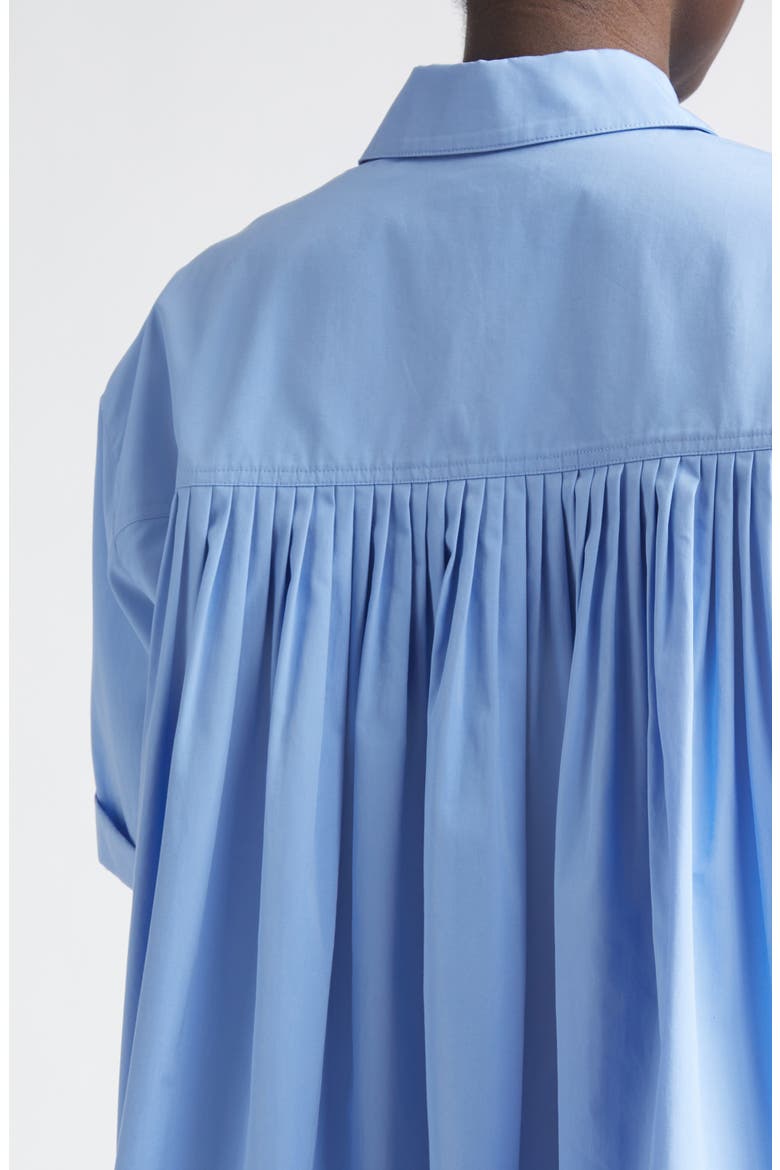 Organic Cotton Poplin Swing Shirt, Alternate, color, BLUE HYDRANGEA