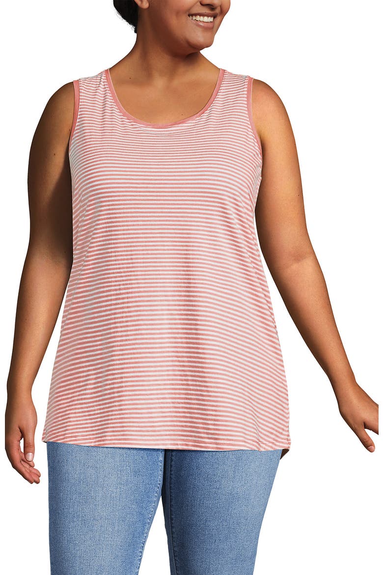 Supima Cotton Tunic Tank Top, Alternate, color, Soft Orchid