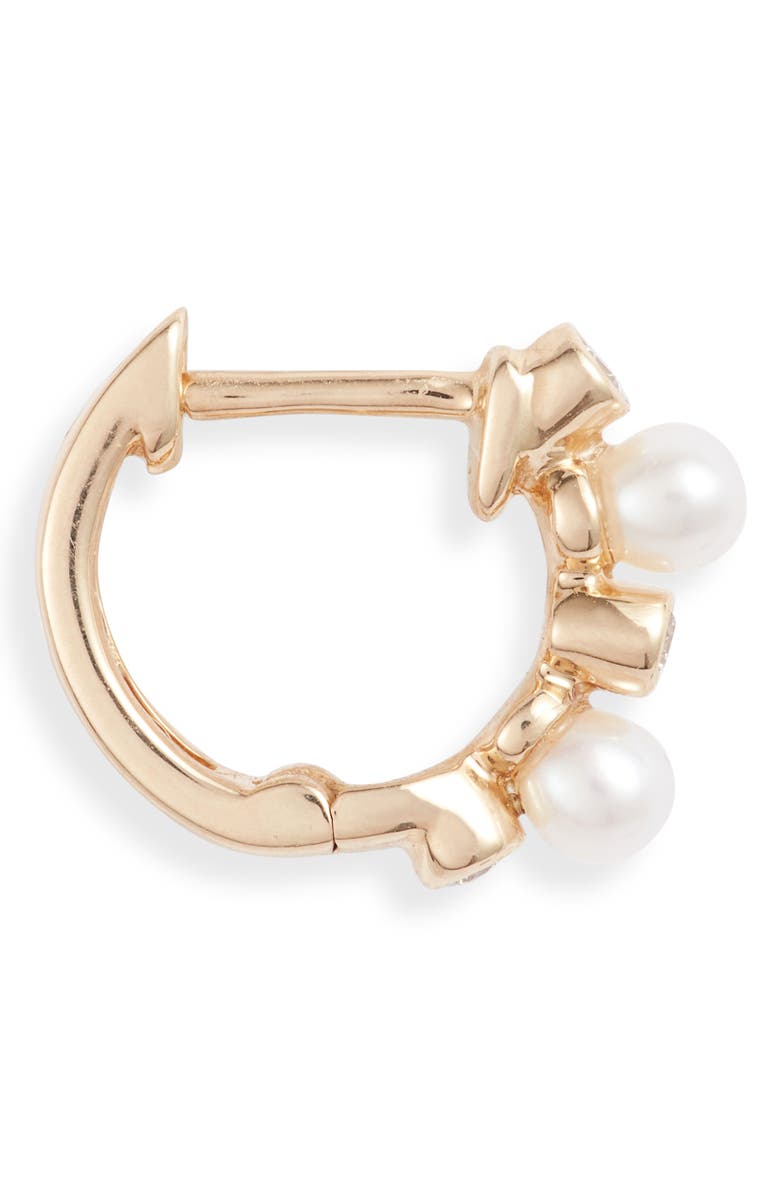 Dana Rebecca Designs Pearl Ivy Diamond Huggie Hoop Earrings, Alternate, color, 