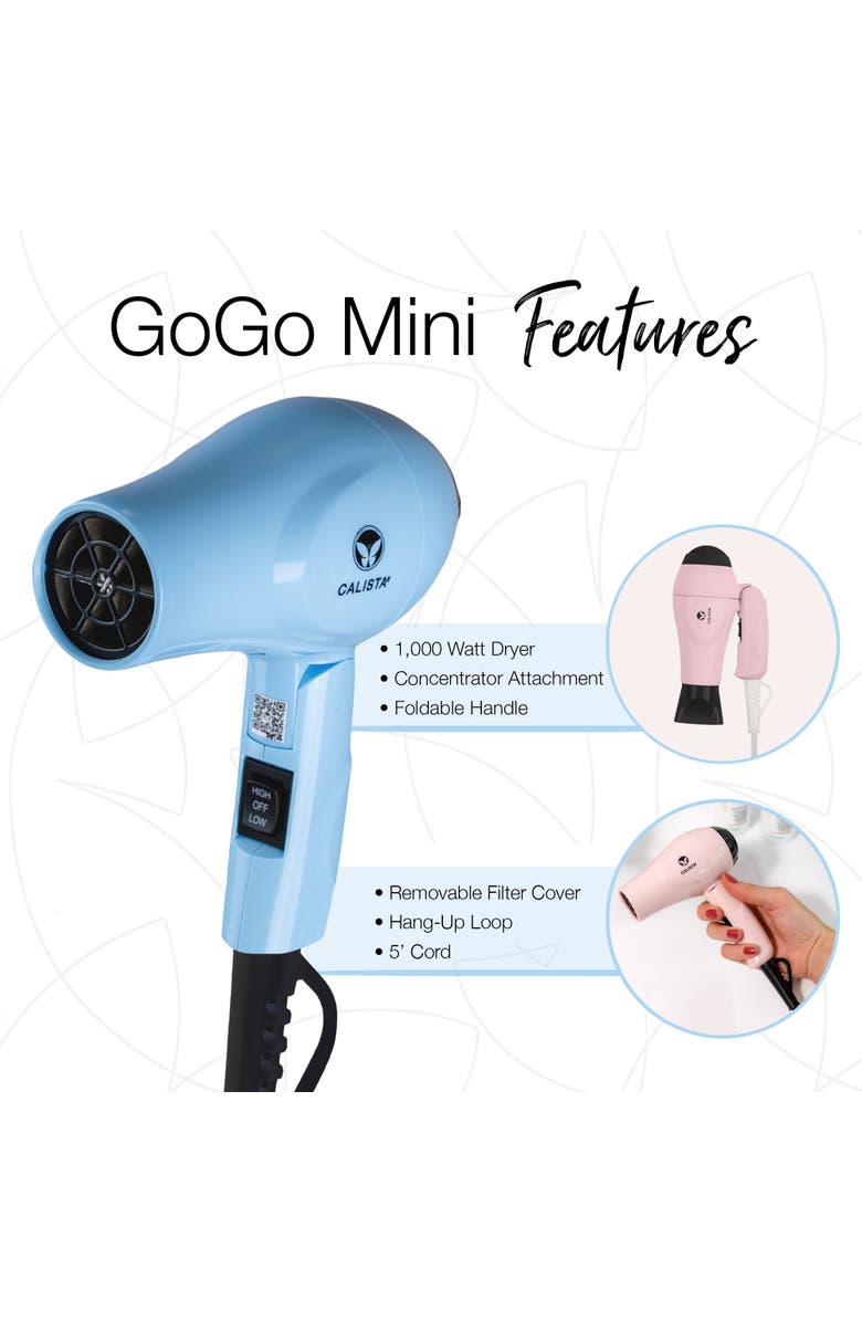 CALISTA GoGo Mini Hair Dryer, Alternate, color, Blush