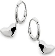 Monica Vinader Heart Drop Huggie Hoop Earrings