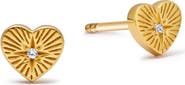 Astley Clarke Gold Biography Heart Stud Earrings