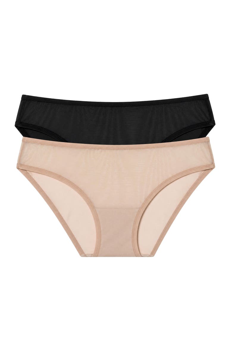 Spellbound Mesh Bikini 2-Pack, Main, color, Black/Coral Sand