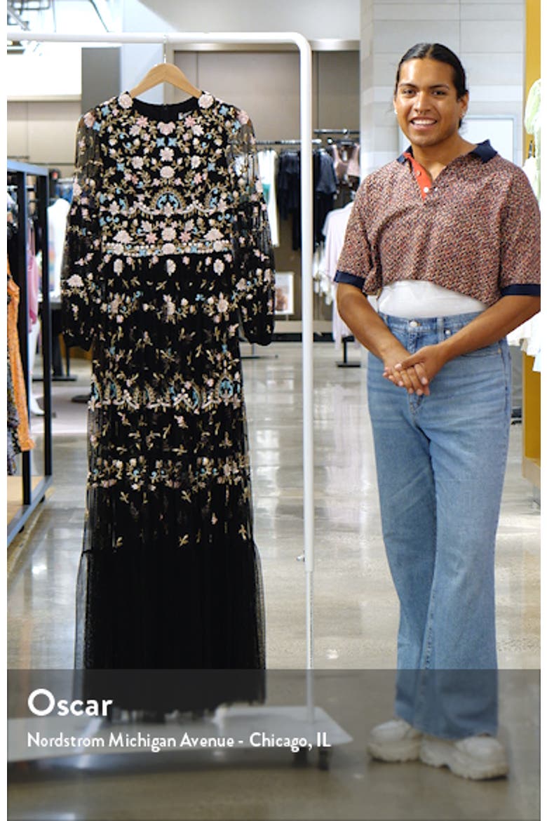 Embroidered Floral Long Sleeve Gown video