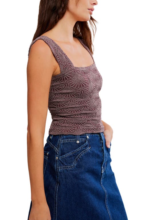 Free People Love Letter Floral Knit Camisole In Brown