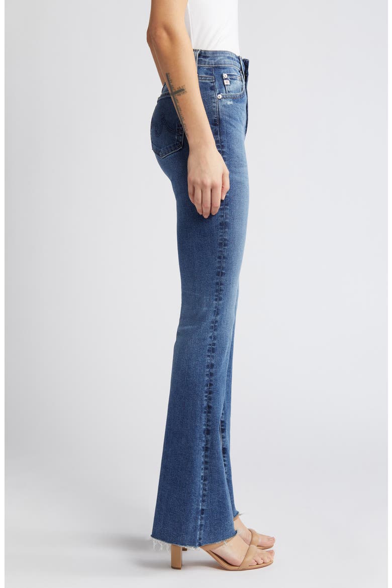 Farrah Raw Hem High Waist Bootcut Jeans, Alternate, color, 13 YEARS LEVITY