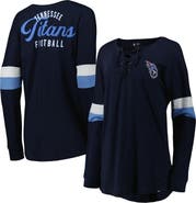 New Era Women's New Era Navy Tennessee Titans Athletic Varsity Lightweight Lace-Up Long Sleeve T-Shirt