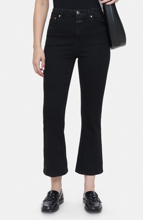 Hi-Sun Crop Flare Leg Jeans (Dark Grey)