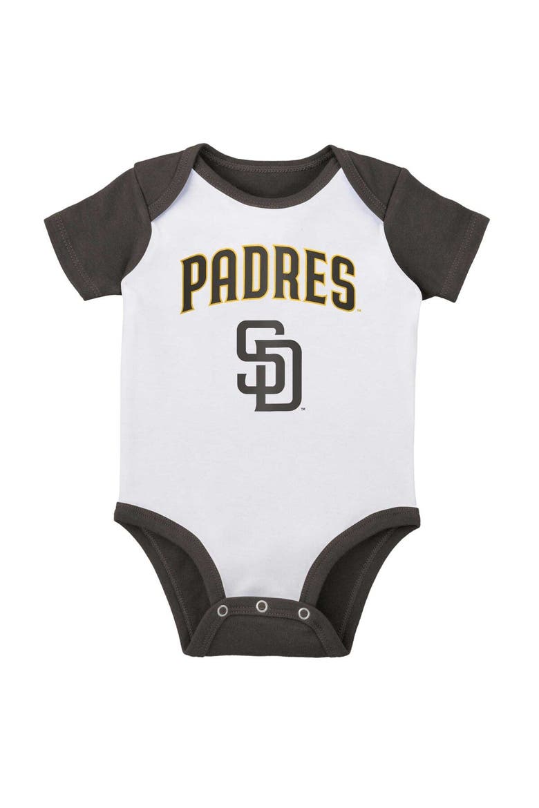 Infant White/Heather Gray San Diego Padres Two-Pack Little Slugger Bodysuit Set, Alternate, color, White