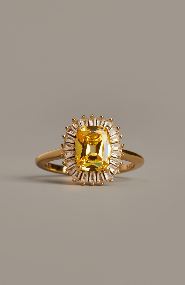 Aurate New York Lab Grown Yellow Canary Alexandra Ring, Alternate, color, Yellow Canary