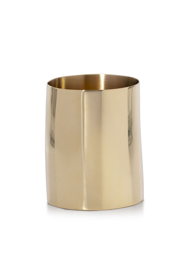 Horn Brass Brush Holder, Main, color, GOLD