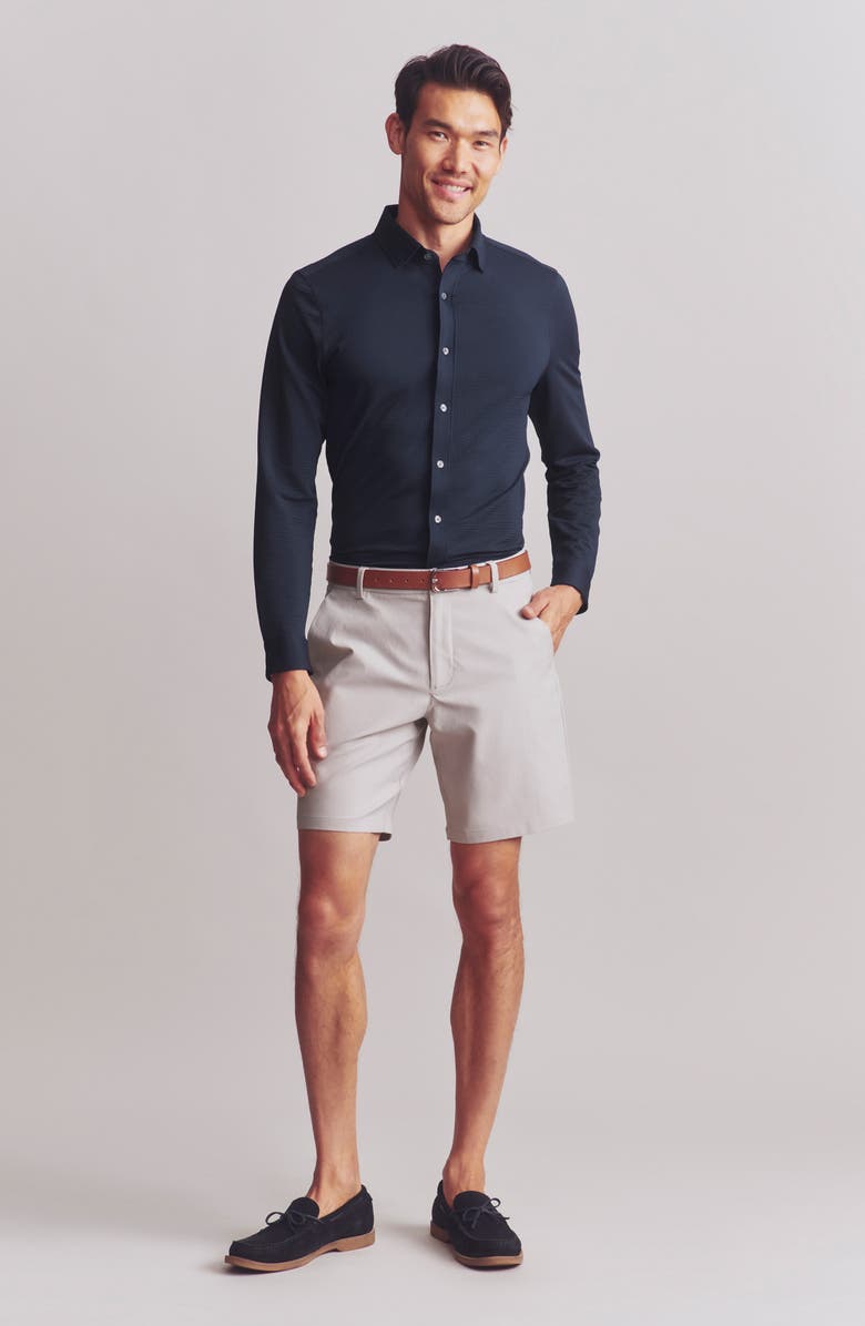 Rhone Commuter Seersucker Button-Up Shirt, Alternate, color, True Navy