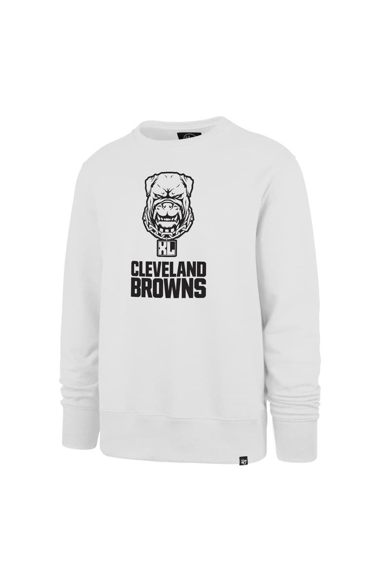 '47 Men's '47 White Cleveland Browns Dawg Pound XL Imprint Headline Sweatshirt, Alternate, color, White