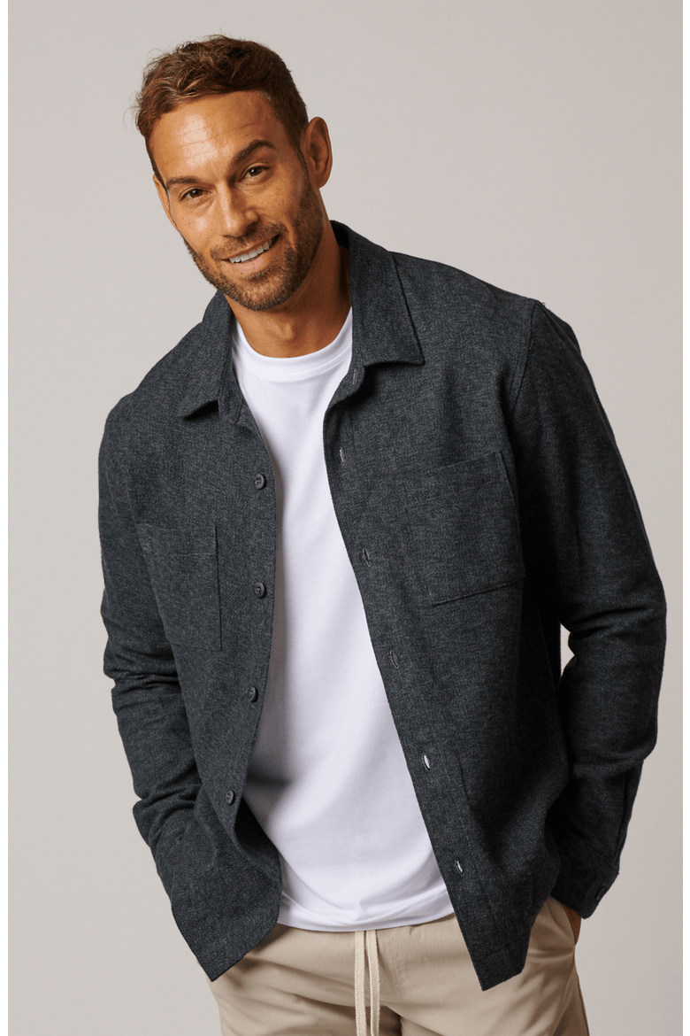Cotton Tweed Button Up, Main, color, Basalt
