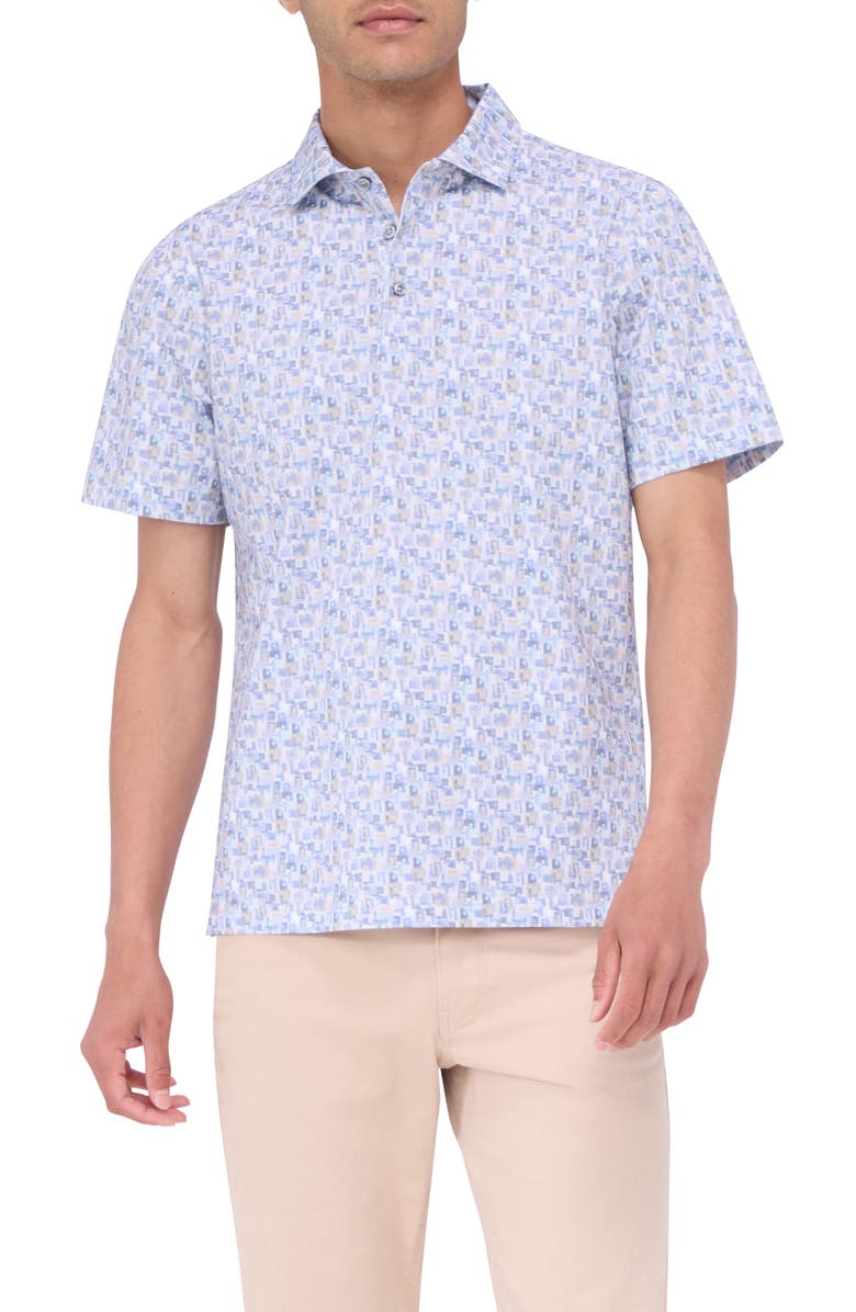 Bugatchi Victor OoohCotton<sup>®</sup> Abstract Print Polo, Main, color, Lilac