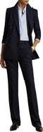 Lauren Ralph Lauren Pinstripe Wool Twill Straight Leg Pants