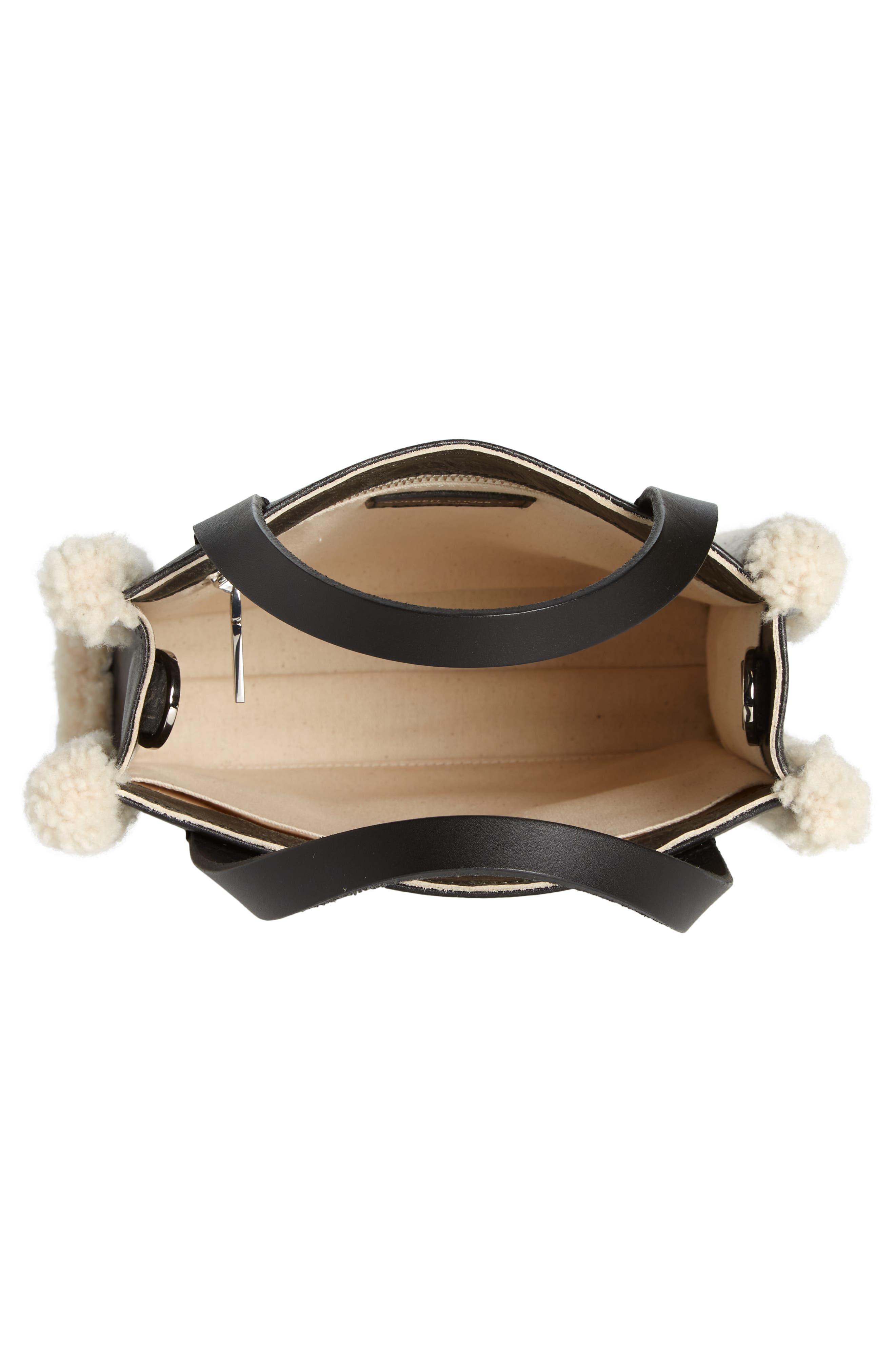 Golden Goose Mini California North/South Leather & Genuine Shearling Tote, Alternate, color, 