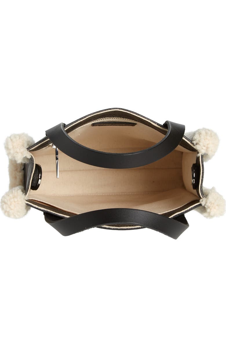 Golden Goose Mini California North/South Leather & Genuine Shearling Tote, Alternate, color,