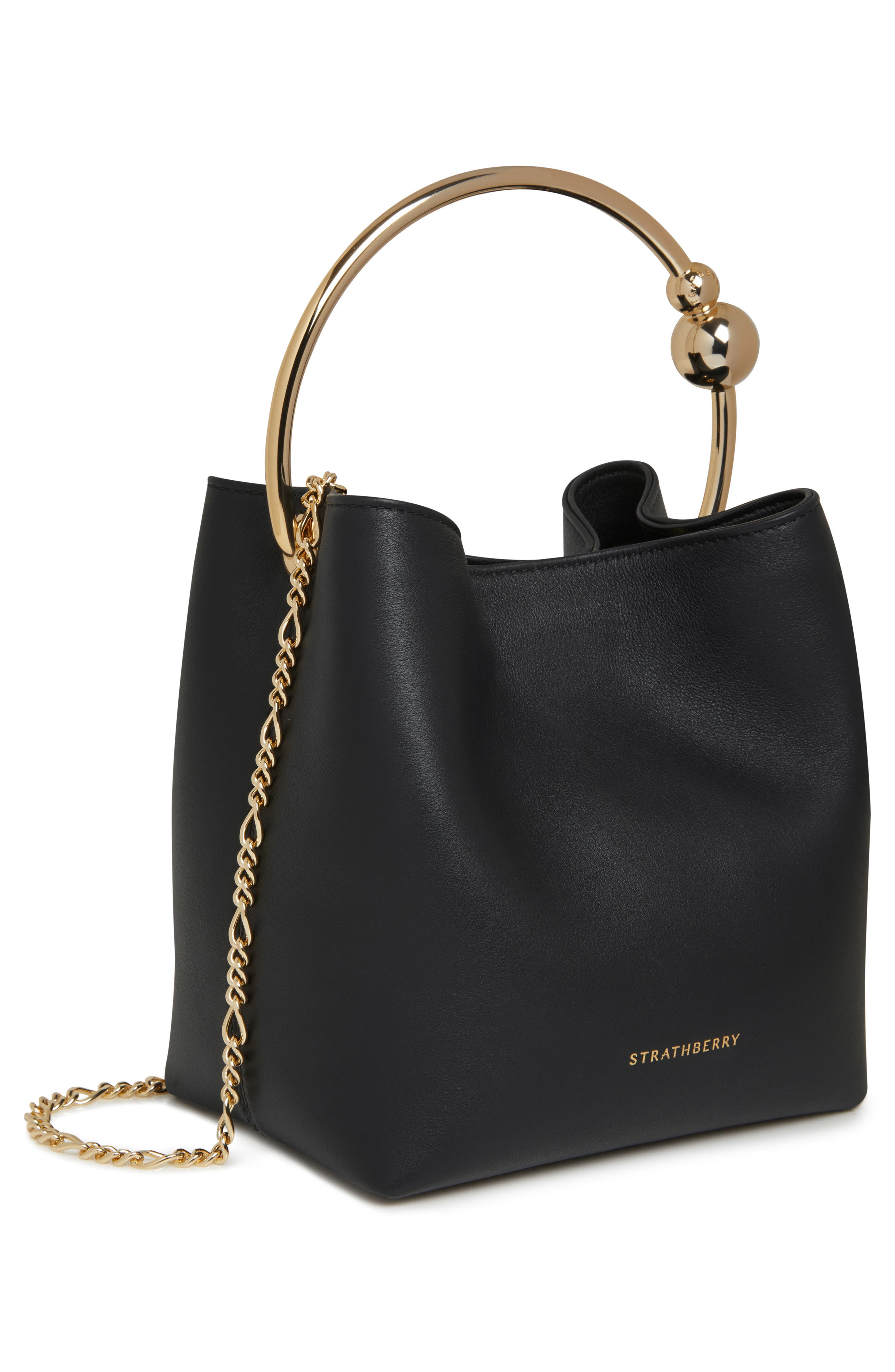 Strathberry The Circus Top Handle Leather Bucket Bag, Alternate, color, 