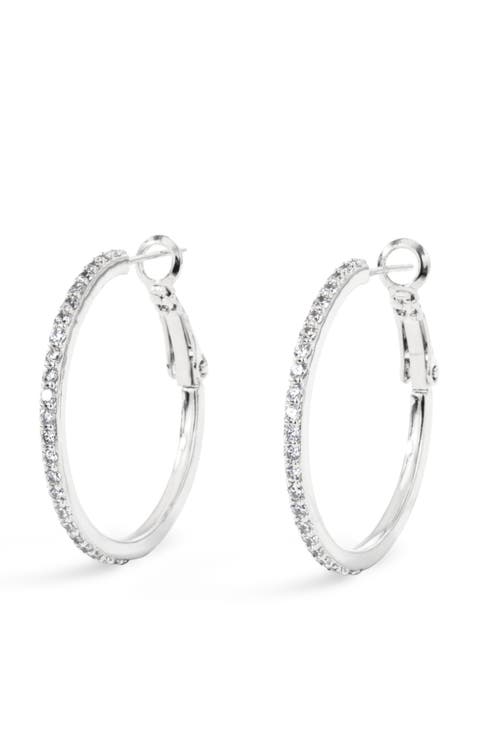 Pave Hoop Earrings